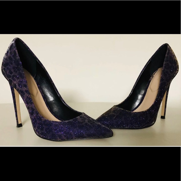 Aldo Hanrietta Sequins Pump Party shoes size 5 Sequins Purple Gold Leopard print - Picture 3 of 14